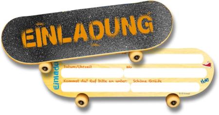 Skateboard Einladungskarten